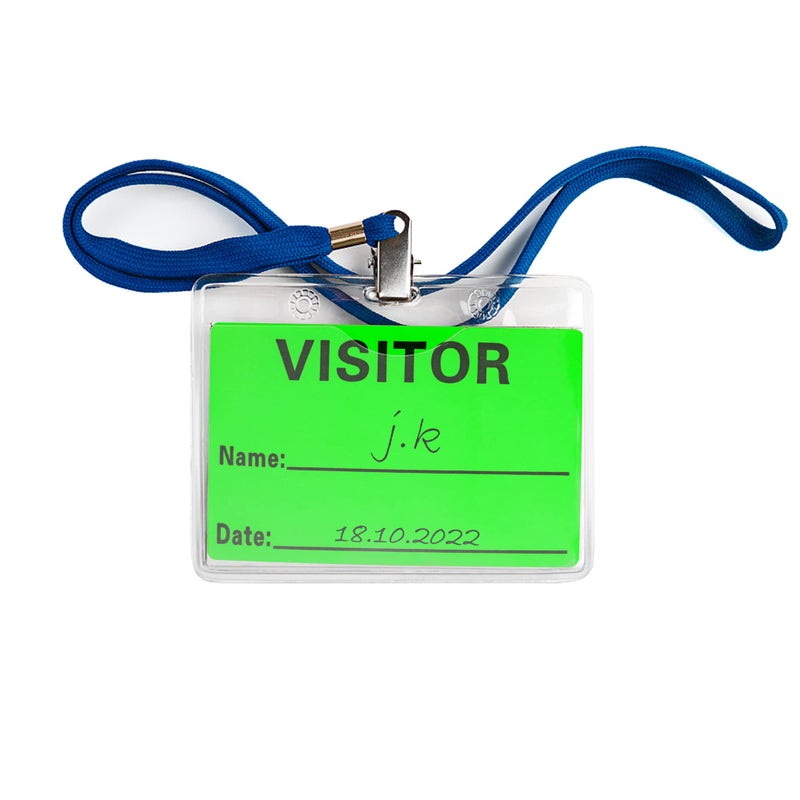 Hybsk Visitor Badge Stickers Guest Temporary Pass Name Identification Neon Fluorescent Green Labels 2 x 3 inch Stickers 300 Labels Per Roll (Fluorescent Green) - Image 5